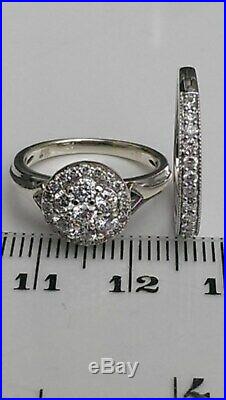 H Samuel 9ct White Gold 0.75 Carat Diamond Ring Perfect Fit Bridal Set Size I