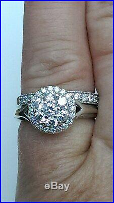 H Samuel 9ct White Gold 0.75 Carat Diamond Ring Perfect Fit Bridal Set Size I