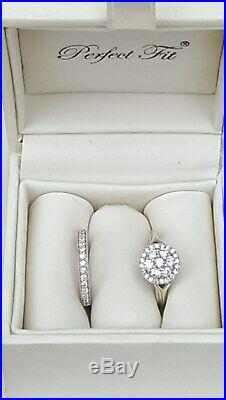 H Samuel 9ct White Gold 0.75 Carat Diamond Ring Perfect Fit Bridal Set Size I