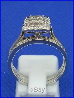 H Samuel 9ct White Gold 0.75 Carat Diamond Ring Perfect Fit Bridal Set Sz Q 5g