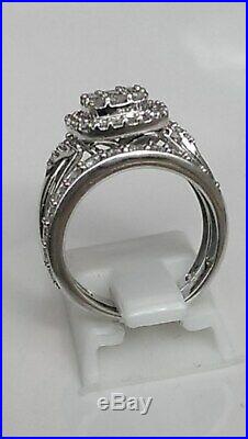 H Samuel 9ct White Gold 1.0 Carat Diamond Ring Perfect Fit Bridal Set J. 5 5.4g