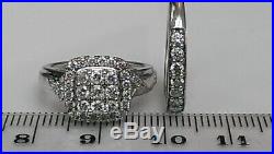 H Samuel 9ct White Gold 1.0 Carat Diamond Ring Perfect Fit Bridal Set J. 5 5.4g