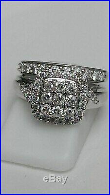 H Samuel 9ct White Gold 1.0 Carat Diamond Ring Perfect Fit Bridal Set J. 5 5.4g