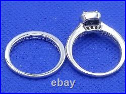 H Samuel 9ct White Gold 1.0 Carat Diamond Ring Perfect Fit Bridal Set Sz O 6.2g