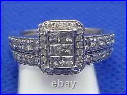 H Samuel 9ct White Gold 1.0 Carat Diamond Ring Perfect Fit Bridal Set Sz O 6.2g