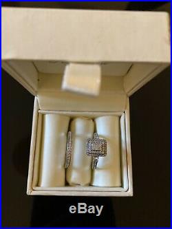 H Samuel 9ct White Gold 4.5 Carat Diamond Ring Perfect Fit Bridal Set O 5.1g
