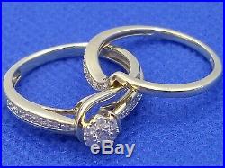 H Samuel 9ct Yellow Gold 0.15 Ct Diamond Ring Perfect Fit Bridal Set Sz M 4.0g