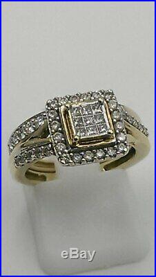H Samuel 9ct Yellow Gold 0.66 Carat Diamond Ring Perfect Fit Bridal Set K 4.8g