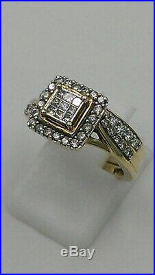 H Samuel 9ct Yellow Gold 0.66 Carat Diamond Ring Perfect Fit Bridal Set K 4.8g
