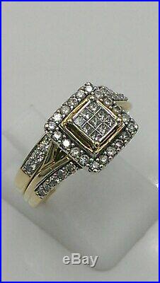 H Samuel 9ct Yellow Gold 0.66 Carat Diamond Ring Perfect Fit Bridal Set K 4.8g