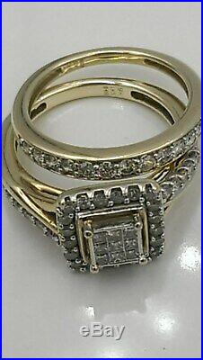 H Samuel 9ct Yellow Gold 0.66 Carat Diamond Ring Perfect Fit Bridal Set K 4.8g