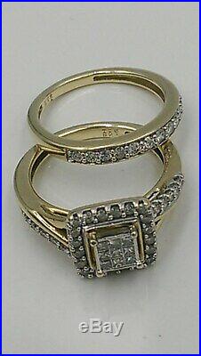 H Samuel 9ct Yellow Gold 0.66 Carat Diamond Ring Perfect Fit Bridal Set K 4.8g