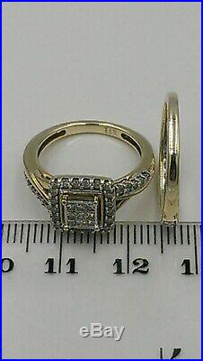 H Samuel 9ct Yellow Gold 0.66 Carat Diamond Ring Perfect Fit Bridal Set K 4.8g