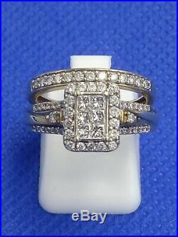 H Samuel 9ct Yellow Gold 0.66 Ct Diamond Ring Perfect Fit Bridal Set Sz M 4.7g