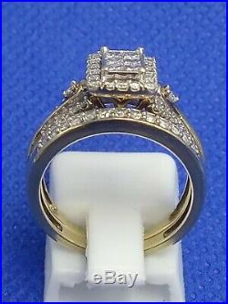 H Samuel 9ct Yellow Gold 0.66 Ct Diamond Ring Perfect Fit Bridal Set Sz M 4.7g