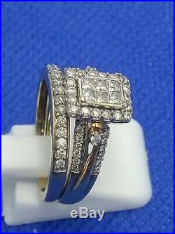 H Samuel 9ct Yellow Gold 0.66 Ct Diamond Ring Perfect Fit Bridal Set Sz M 4.7g