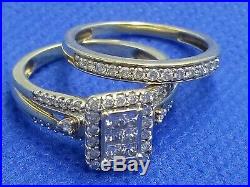 H Samuel 9ct Yellow Gold 0.66 Ct Diamond Ring Perfect Fit Bridal Set Sz M 4.7g