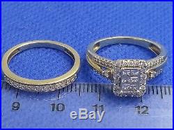 H Samuel 9ct Yellow Gold 0.66 Ct Diamond Ring Perfect Fit Bridal Set Sz M 4.7g