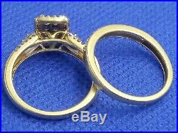 H Samuel 9ct Yellow Gold 0.66 Ct Diamond Ring Perfect Fit Bridal Set Sz M 4.7g