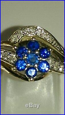 H Samuel 9ct Yellow Gold Sapphire & Diamond Ring Perfect Fit Bridal Set S 5.0g