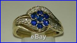 H Samuel 9ct Yellow Gold Sapphire & Diamond Ring Perfect Fit Bridal Set S 5.0g