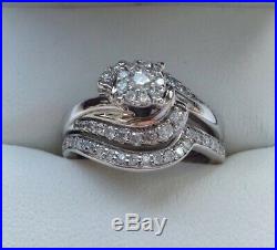 H Samuel Perfect Fit 9ct Gold Half Carat Diamond Bridal Set Size K