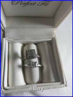 H Samuel White Gold Diamond Ring Perfect Fit Bridal Set