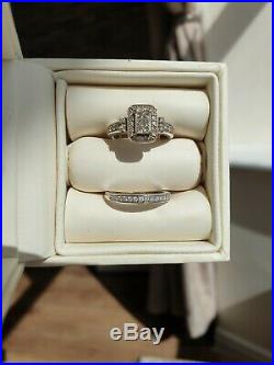 H Samuels Perfect Fit 3/4ct White Gold Bridal ring set Size K