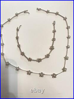 HONEY, IT'S PERFECT? 18K White Gold and Diamond Floral Necklace & Bracelet Set