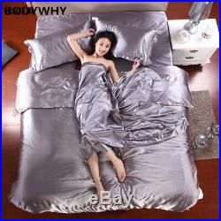 HOT! 100% pure satin silk bedding set, Home Textile King size bed set, bedclothes