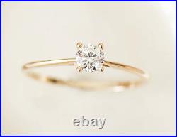 Hand-Set Classic Round Shape Moissanite In Pure 10K Yellow Gold Solitaire Ring