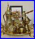 Handmade Brass Turkish Coffee And Tea Set Pure Copper Royal 12 Pieces Antique