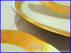 Haviland Set 13 plates + 2 plats Porcelaine Limoges Thistle gold perfect condi