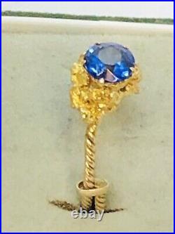 High Carat Gold Indian Ring 0.70ct Natural Sapphire Set in Pure 24CT Gold Nugget