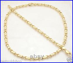 Hugs Kisses Fancy Heart Bracelet Necklace Set 14K Yellow Gold Plated Silver 925