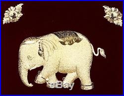 Image Perfect Thai Elephant Picture Figure Statue Pure 99.99 Gold 24 K Decor Set