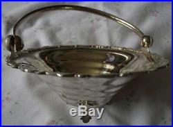 Imperial Russian Pure Silver Sterling with gold plated Handle Basket Bowl set 2