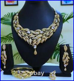 Jewellery Designer Necklace with 18 kt / 24 Kt Pure Gold Plated Rhodium Polish