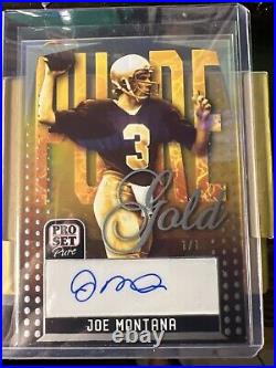 Joe Montana Leaf Pro Set Pure Gold 1/1 Auto 49ers Legend Hof