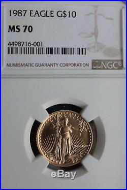 Kappyscoins Gh5488 1987 Gold $10 Eagle Ngc Ms70 Perfect Bu Registry Set