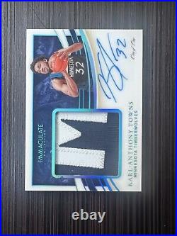 Karl-anthony Towns 2019-20 Immaculate Platinum Game-used/worn Patch Auto 1/1