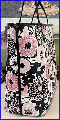 Kate Spade Large Zip Shoulder Tote Bag Pink Black Dahlia Floral Staci Wallet Set