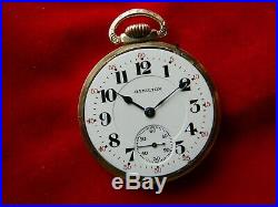 L@@k1917 Hamilton 992, 21j Gold Set, Adj, Perfect D/s Dial, Pocket Watch