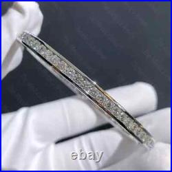 Lab Created Diamond Channel Setting Women's Bangle In 14K White Gold Plated