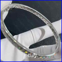 Lab Created Diamond Channel Setting Women's Bangle In 14K White Gold Plated