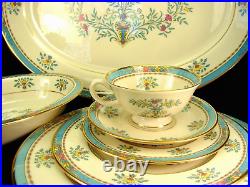 Lenox Blue Tree Gold Stamp China 12 Five Piece Settings, Bowls & Platter PERFECT