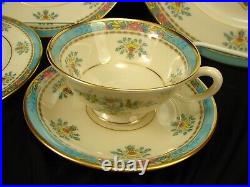 Lenox Blue Tree Gold Stamp China 12 Five Piece Settings, Bowls & Platter PERFECT