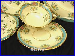 Lenox Blue Tree Gold Stamp China 12 Five Piece Settings, Bowls & Platter PERFECT