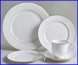 Lenox China Hannah Debut 12 Place Settings White, gold rimmed, Estate, Perfect