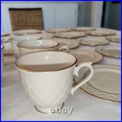 Lenox Jacquard Gold fine china set- Service for 8- 40 pieces- complete, perfect